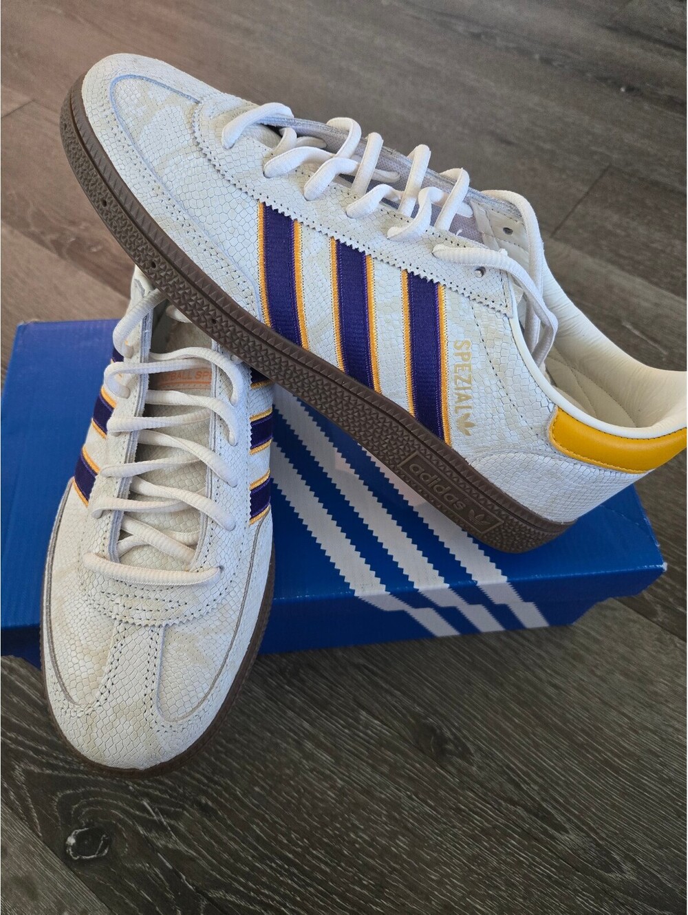 adidas Handball Spezial Snake KK1189 Men's 8 Women's 9 White Purple NWT